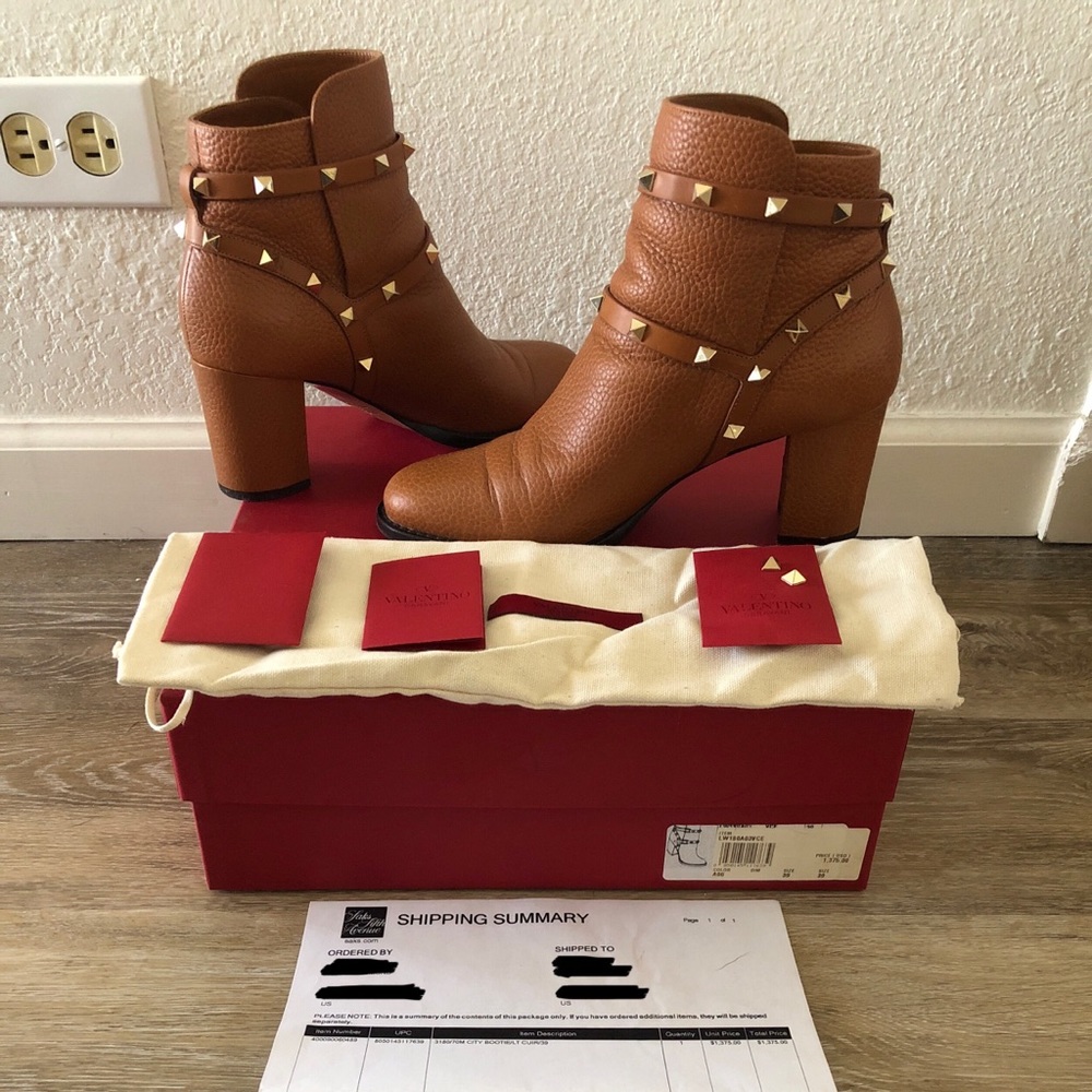 CLEARANCE -  Valentino Rockstud Block Heel Boots